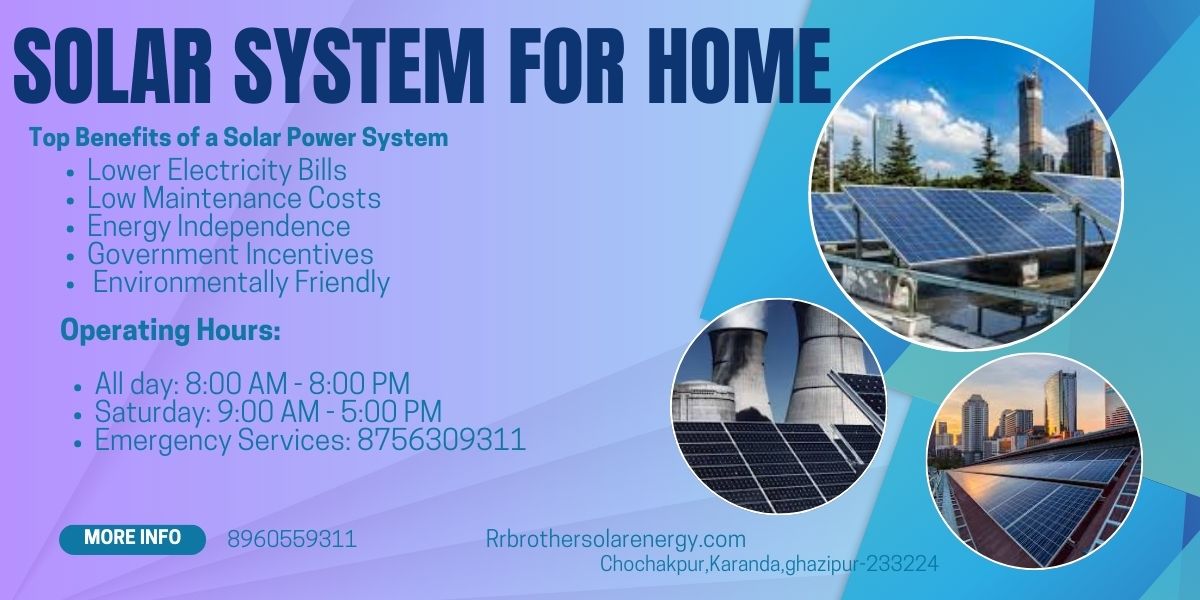 गाज़ीपुर में घरेलू उपयोग के लिए सोलर पैनल सेटअप