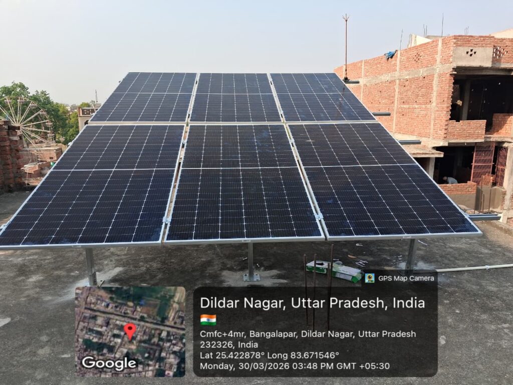 Hybrid solar system for power cut solution